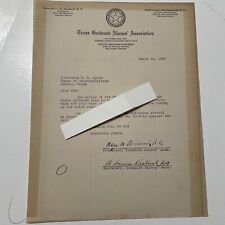 Texas Ephemera Nursing History Graduate Nurses Ass.  Letter 1935 Louise Dietrich picture
