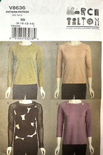 VOGUE Marcy TIlton Pattern FITTED PULLOVER TOP x 4 KNIT V8636 SZ 8-14 UNCUT picture
