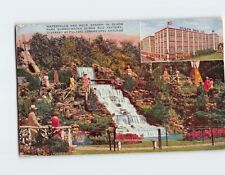 Postcard Waterfalls And Rock Garden In Olson Park, Olson Rug Co., Chicago, IL picture
