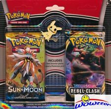 POKEMON TCG Mimikyu Pin Factory Sealed Blister-Sun & Moon+Rebel Clash Booster picture