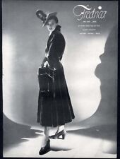 FREDRICA Fur Coat 1947 Magazine Ad ADELE SIMPSON Dinner Dress on Reverse Side picture