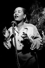 BILLIE HOLIDAY MOODY B/W PORTRAIT SINGING LEGEND 24X36 POSTER picture