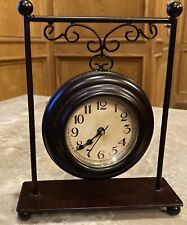 Hanging Clock On Stand - Brown - Battery Operated - Works picture