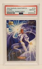 1994 Marvel Masterpieces Gold Foil Signature PSA 10 GEM MINT Storm Card (Pop 2) picture