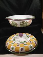 Vintage Covered Tureen Vegetable Bowl Hand Painted Terra Tomsan picture