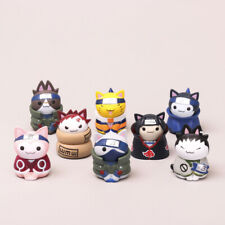 8Pcs/set Cat Cosplay Naruto Sasuke Kakashi Q Version Figure Collection Toys