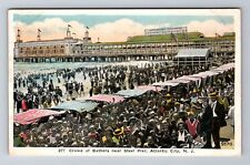 Atlantic City NJ-New Jersey, Crowd Of Bathers, Steel Pier, Vintage Postcard picture
