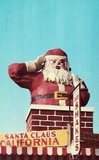 Vintage Postcard - Santa in a Chimney - Santa Claus, California picture