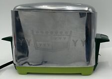 Vintage Windsor T-13 Electric Toaster 2 Slots Automatic Pop Up Chrome Green picture