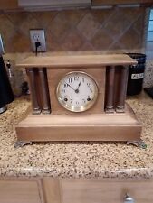 Vintage Ansonia Natural Wood Mantle Clock, Runs well. picture