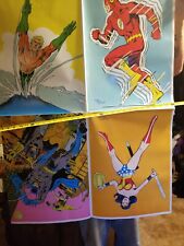 1978 DC Comics Poster Set • Uncut Press Sheet • Batman/Wonder Woman/Flash/Aquama picture
