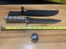 Large 8.5”blade survival knife, hollow handle w compass, match case, etc; UNUSED picture