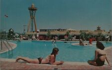 Vintage South Of The Border I95 South Carolina Pool View Sunbathers Postcard C13 picture