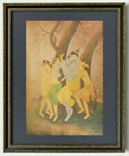 Handmade  wash watercolour painting Of Prominent Indian Artist Sarada UKIL picture