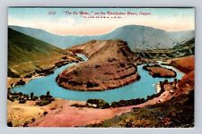 Deschutes River OR-Oregon, The Ox Bow Scenic View, Antique, Vintage Postcard picture