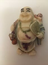 Vintage Laughing Buddha Painted Figurine Sculpture Magnet  2