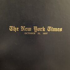 Vintage New York Times Halloween October 31 1937 Newspaper Archives COA Late picture