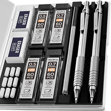 2 PCS Mechanical Pencils 0.5Mm & 0.7 Mm with Case, MP1000 Metal Artist Pencil Se picture