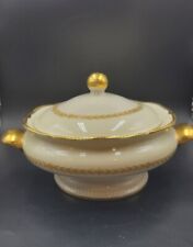 Vintage Castleton Laurel Porcelain Covered Vegetable Serving Dish Gold Trim USA picture