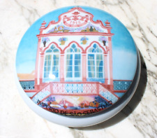 Vintage Ceramica Da Praia Covered Round Dish Box Portugal Made picture