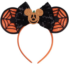 Minnie Mickey Mouse Ears headband Disney Halloween SpiderwebPrincess HANDMADE picture
