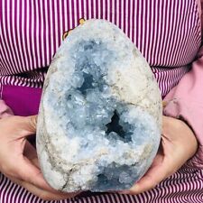 10.67LB Natural Beautiful Blue Celestite Crystal Geode Cave Mineral Specimen 143 picture