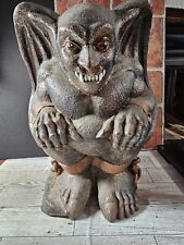 Vintage Winged Gargoyle Statue Textured Creepy Fantasy Chains Large Vampire picture
