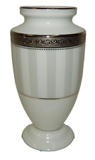 Lovely Noritake Evermore Platinum Porcelain Flower Vase - MIB picture