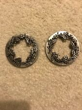 Pair of small Fruit & Leaf Pattern Pewter Reticulated Covers for Incense Burner picture