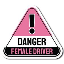 Magnet Me Up Danger Female Driver Magnet Decal, Pink and Black, Perfect for Car picture
