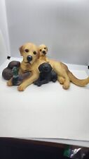Figurine yellow lab with puppies mallard duck Indoors Or Outdoors Approx 12 Inch picture