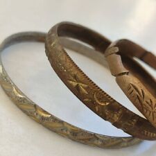 Lot of  3 Ancient Greek and Celtic bronze bracelets bangles circa 1000-300 BC picture