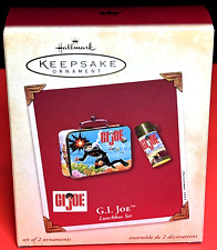 NIB 2002 “G.I. Joe” Lunchbox Set of 2 KEEPSAKE Ornaments Hallmark. picture