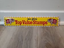 c.1960s Original Vintage Top Value Stamps Sign Metal Store Display Elephant Cool picture