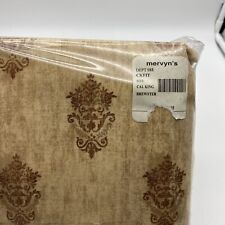 Vintage Mervyn's Cal King Fitted Sheet Only Brown Brewster picture