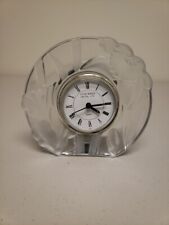 Fifth Avenue Narcissus Floral Frosted Hand Crafted Crystal Clock Glassware picture