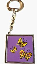 Picture Frame Mirror Keychain Purple Butterfly Keyring KeyTag  Zipper Pull Gift picture