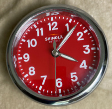 Shinola Detroit Red Runwell 6” Desk Clock - No Base - Runs Great - READ picture