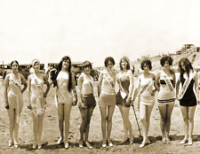 1927 Bathing Beauties, Long Beach, California Old Photo 8.5