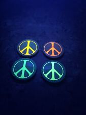 Vintage 1960s Lot Of 4 Psychedelic Peace Pinback Button Union Stamped JD Neon picture