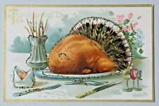 Thanksgiving Day Artist RJ Wealthy Tuck's DB Postcard Glitter Embellished 7517 picture