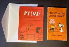 RARE 60s 'MY DAD' Fathers Day HALLMARK CARD/BK-SCHULZ & Mini Charlie Brown Book picture