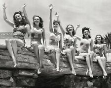 Vintage Beautiful Swimsuit Models Photo - 1940s Bathing Suit Bikini Girls Ladies picture