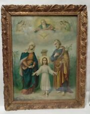 Antique Chromolithograph Holy Family Holy Trinity Fridalin Leiber 1800 picture
