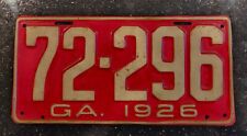1926 Georgia GA License Plate Car Tag Vehicle Registration Antique Automobile picture