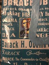 Barack Obama 44th President Canvas Tote Bag XLarge 14 In X20 Inch Blue&white picture