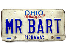 Rare Vintage Mr. Bart State of Ohio Personalized License Plate Retired picture