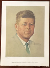 NORMAN ROCKWELL Lithograph of JOHN F KENNEDY Signed Numbered Limited Edition JFK picture