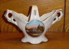 Small Old Souvenir Porcelain Basket - St. James Cathedral - Montreal Canada picture