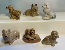 Wade Of England Porcelain Whimsies Lot Of 6 DOGS & PUPPIES Corgi Poodle Spaniel picture
